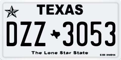 TX license plate DZZ3053