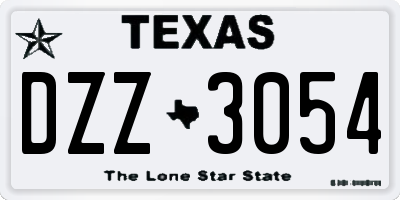 TX license plate DZZ3054