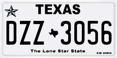 TX license plate DZZ3056