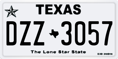 TX license plate DZZ3057