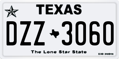 TX license plate DZZ3060