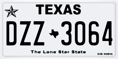 TX license plate DZZ3064