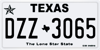 TX license plate DZZ3065