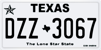 TX license plate DZZ3067