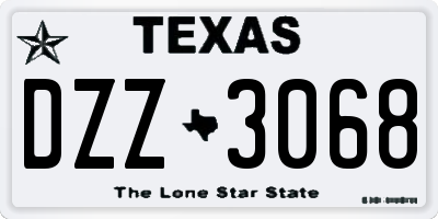 TX license plate DZZ3068