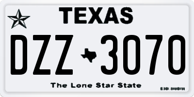 TX license plate DZZ3070