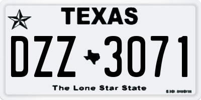 TX license plate DZZ3071