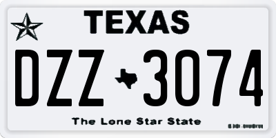 TX license plate DZZ3074