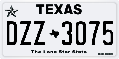 TX license plate DZZ3075