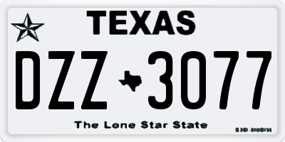 TX license plate DZZ3077