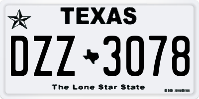 TX license plate DZZ3078