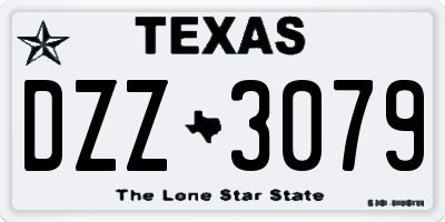 TX license plate DZZ3079