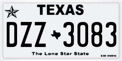 TX license plate DZZ3083