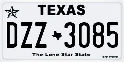 TX license plate DZZ3085