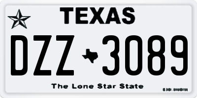 TX license plate DZZ3089