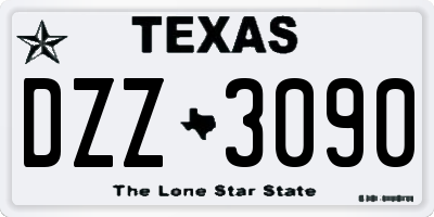 TX license plate DZZ3090