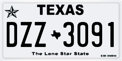 TX license plate DZZ3091