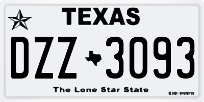 TX license plate DZZ3093