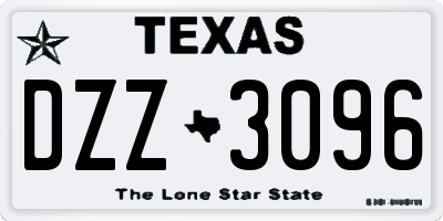 TX license plate DZZ3096