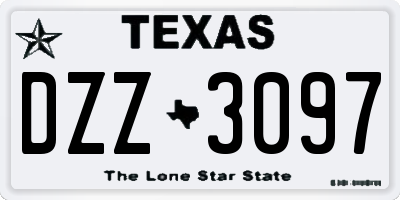 TX license plate DZZ3097