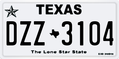 TX license plate DZZ3104