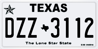 TX license plate DZZ3112