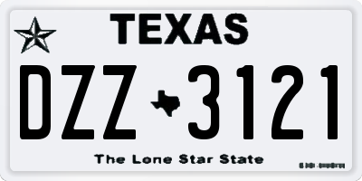 TX license plate DZZ3121