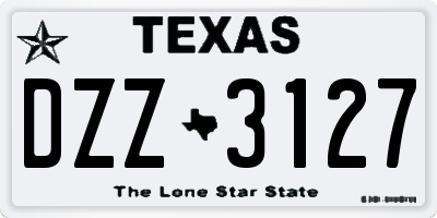 TX license plate DZZ3127