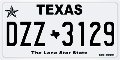 TX license plate DZZ3129
