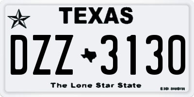 TX license plate DZZ3130