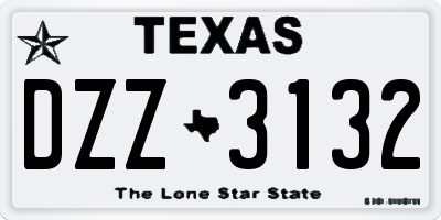 TX license plate DZZ3132