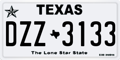 TX license plate DZZ3133