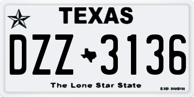 TX license plate DZZ3136