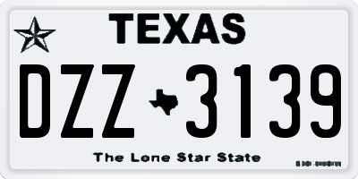 TX license plate DZZ3139