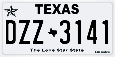 TX license plate DZZ3141