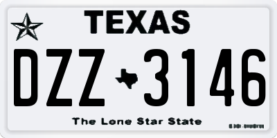 TX license plate DZZ3146