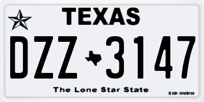 TX license plate DZZ3147
