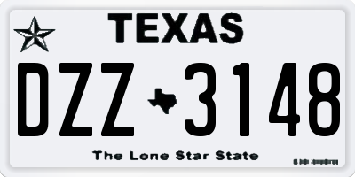 TX license plate DZZ3148