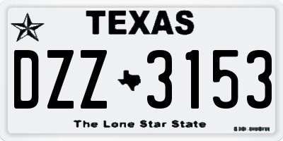 TX license plate DZZ3153