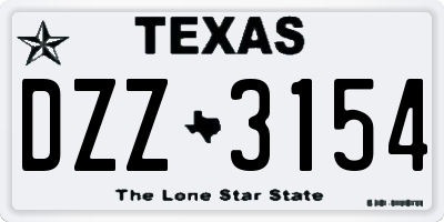 TX license plate DZZ3154