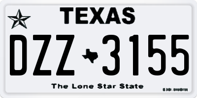 TX license plate DZZ3155