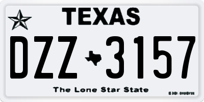 TX license plate DZZ3157