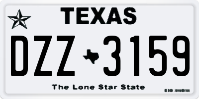 TX license plate DZZ3159