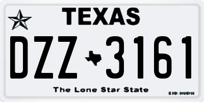 TX license plate DZZ3161