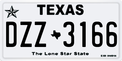 TX license plate DZZ3166