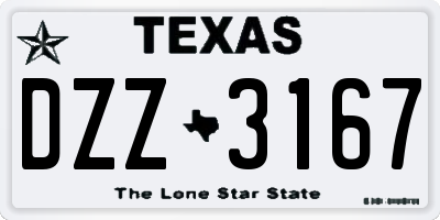 TX license plate DZZ3167