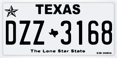 TX license plate DZZ3168