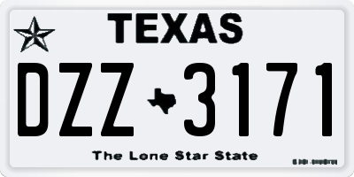 TX license plate DZZ3171