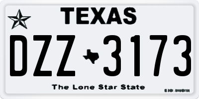 TX license plate DZZ3173