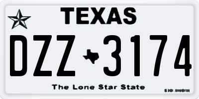 TX license plate DZZ3174